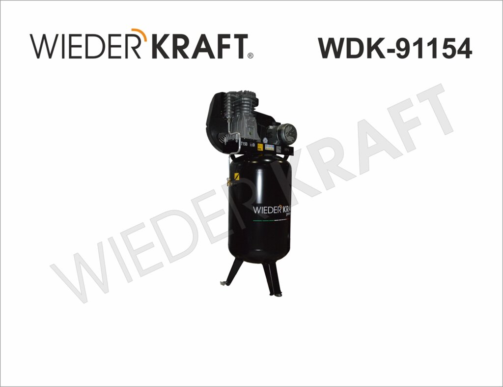 WiederKraft WDK-91554 Профессиональный компрессор с вертикальным расположением ресивера от компании ГК Автооборудование - фото 1