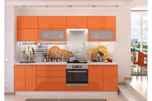 Кухня Ксения в Оранжевом глянце