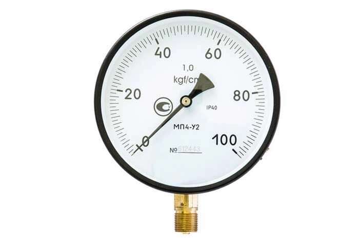 Манометр МП4У 100 - 10,0 мПа 160кг/см класс точности 1.0 от компании ООО «ГАЗСТРОЙСЕРВИС» Отводы, Фланцы, Тройники, Задвижки, Клапаны - фото 1