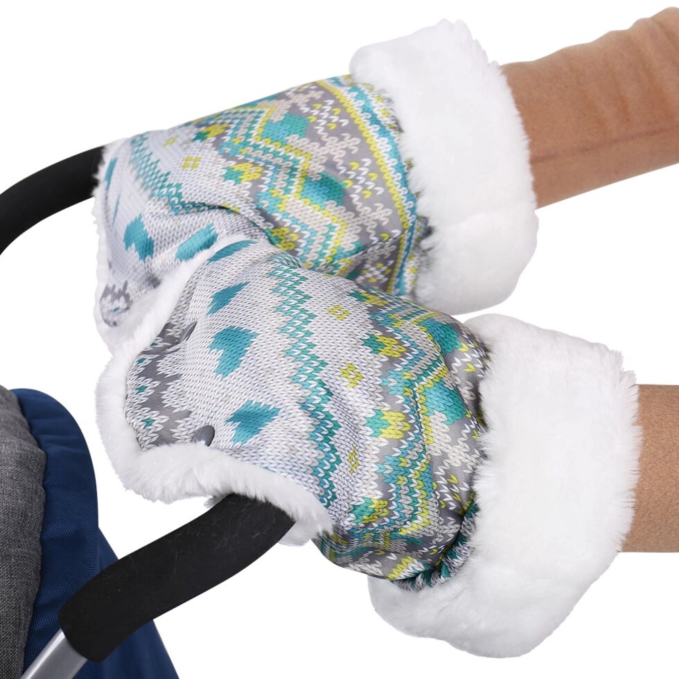 Аксессуар рукавички для санок (арт. РС1) Вязаный бирюзовый от компании Интернет-магазин игрушек "Весёлый кот" - фото 1