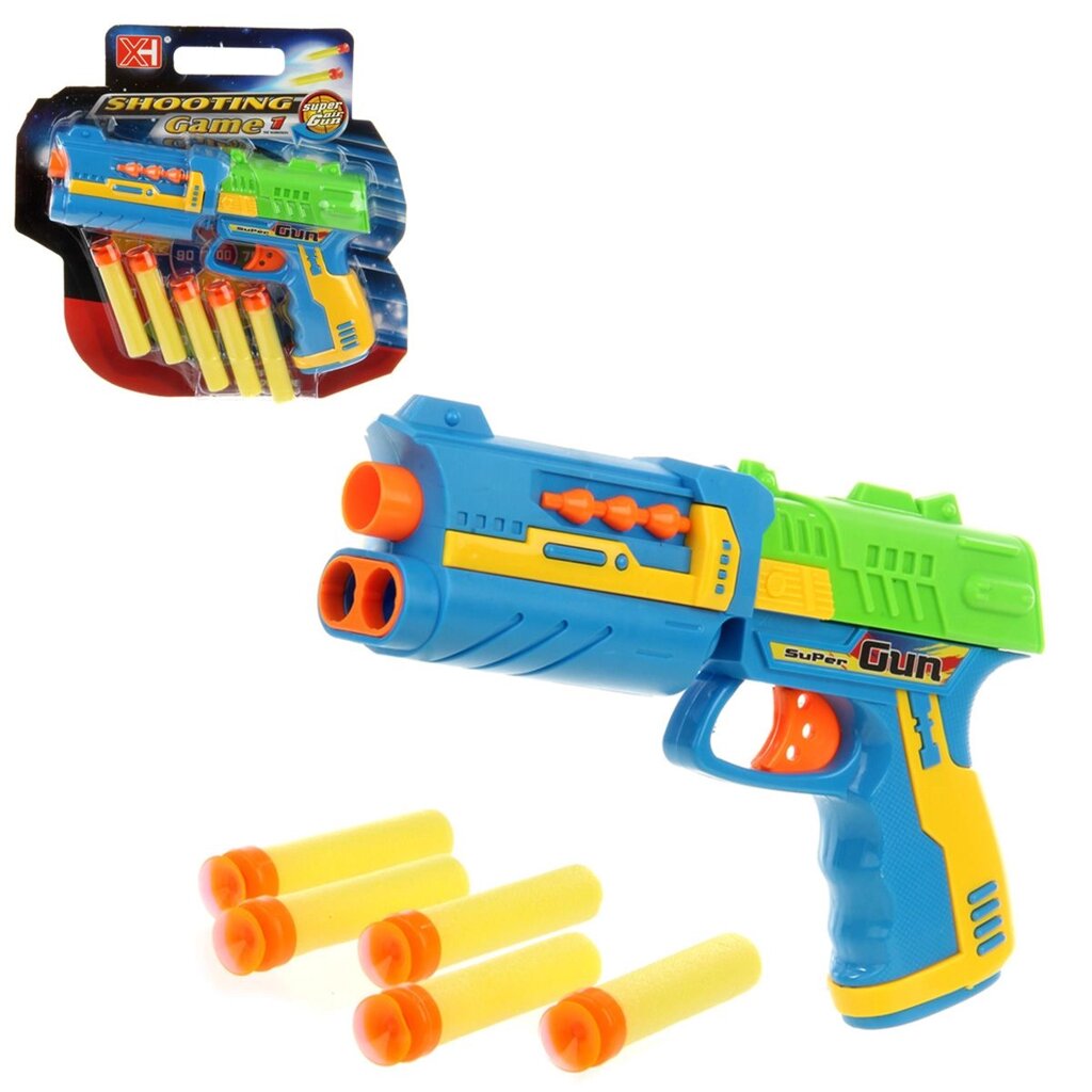 Бластер-пистолет с мягкими пулями, мишенью, детское оружие XH012A от компании Интернет-магазин игрушек "Весёлый кот" - фото 1