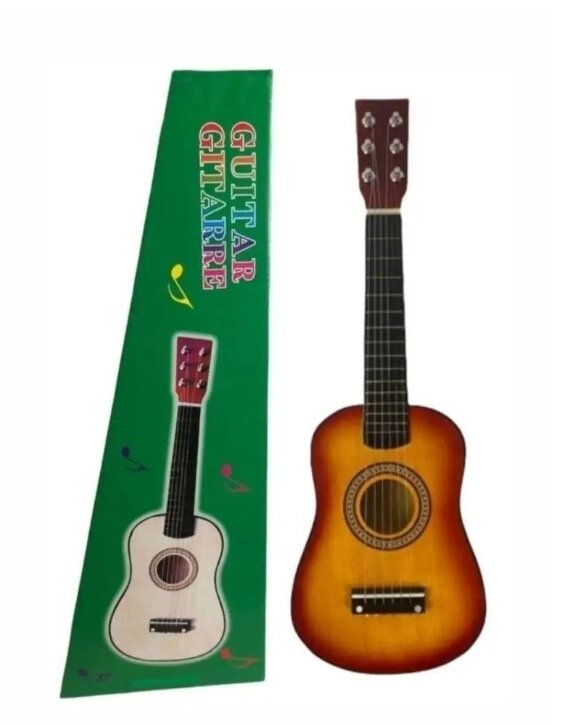 Игрушечный музыкальный инструмент гитара детская/гитара деревянная от компании Интернет-магазин игрушек "Весёлый кот" - фото 1