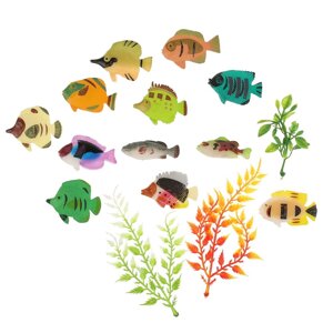 Игрушка пластизоль рифовые рыбки 12 рыбок + 4 водоросли в асс-те/пакет ИГРАЕМ ВМЕСТЕ
