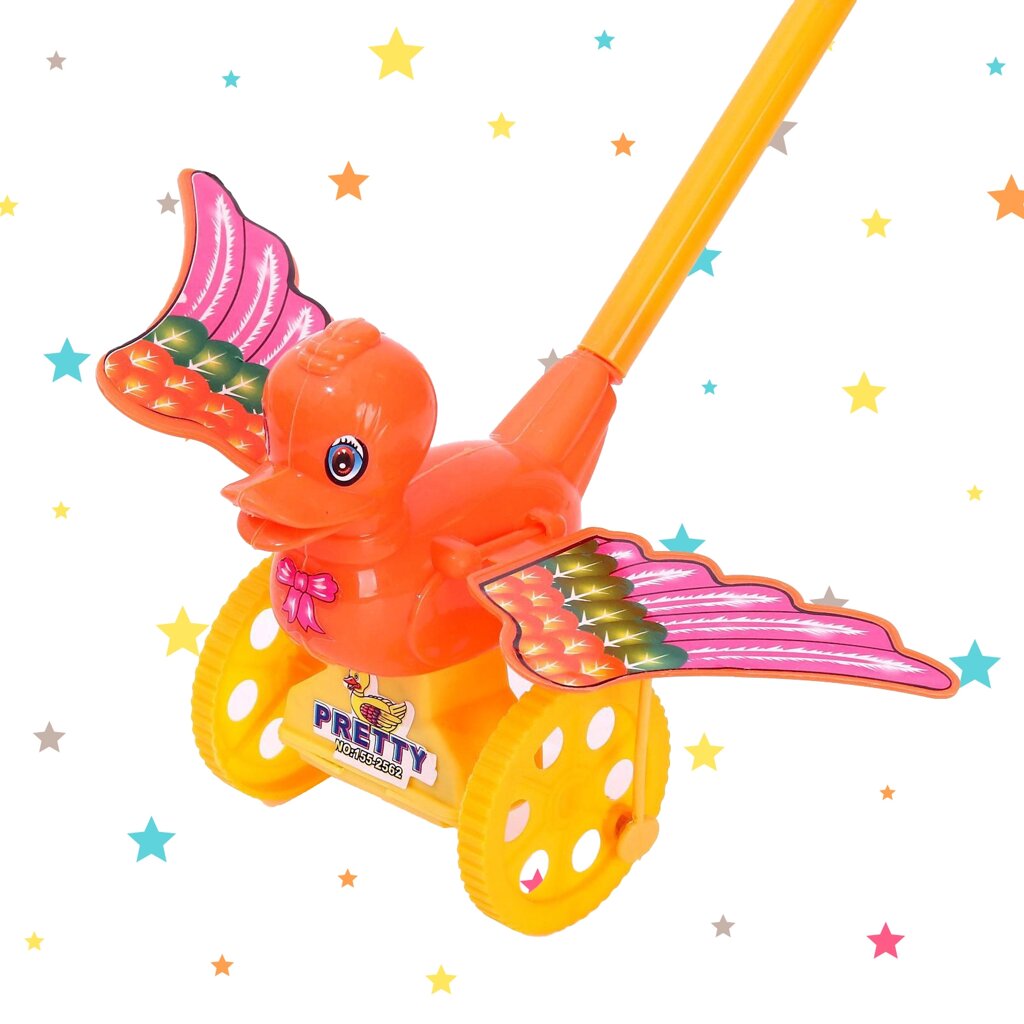 Каталка на палочке «Птичка», цвета МИКС от компании Интернет-магазин игрушек "Весёлый кот" - фото 1