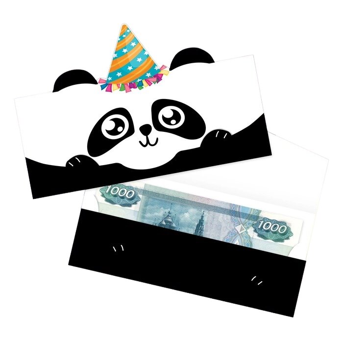 Конверт для денег формовой «Милая панда», 17,5 х10см от компании Интернет-магазин игрушек "Весёлый кот" - фото 1