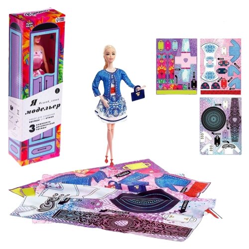 Кукла-модель шарнирная «Кэтти» с набором для создания одежды «Я модельер» от компании Интернет-магазин игрушек "Весёлый кот" - фото 1