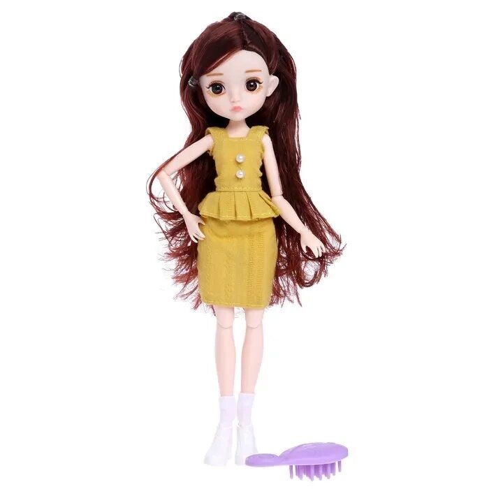 Кукла модная шарнирная "Алиса" в платье от компании Интернет-магазин игрушек "Весёлый кот" - фото 1