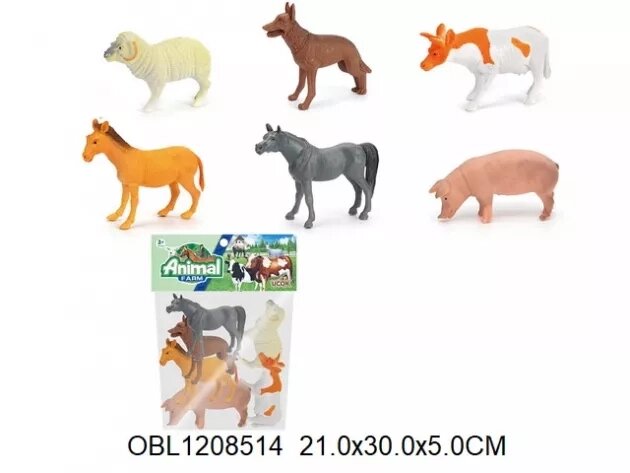 Купить игрушку животные домашние 6 шт/пакет 08OG2L-141202 от компании Интернет-магазин игрушек "Весёлый кот" - фото 1