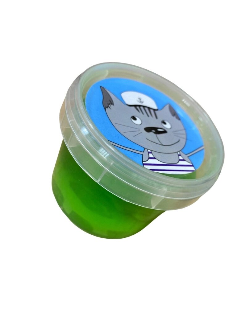 Лизун Слайм "Стекло" с колечком зелёный 90гр. 00-00512509 от компании Интернет-магазин игрушек "Весёлый кот" - фото 1