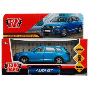 Машина металл AUDI Q7 длина 12 см, двер, багаж, инер, синий, кор. Технопарк в кор. 2*36шт