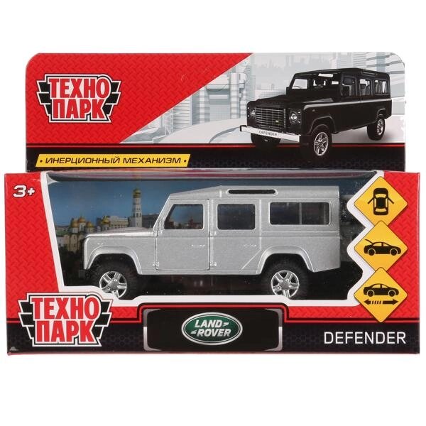 Машина металл LAND ROVER DEFENDER 12 см, двер, баг, инерц, серебристый, кор. Технопарк от компании Интернет-магазин игрушек "Весёлый кот" - фото 1