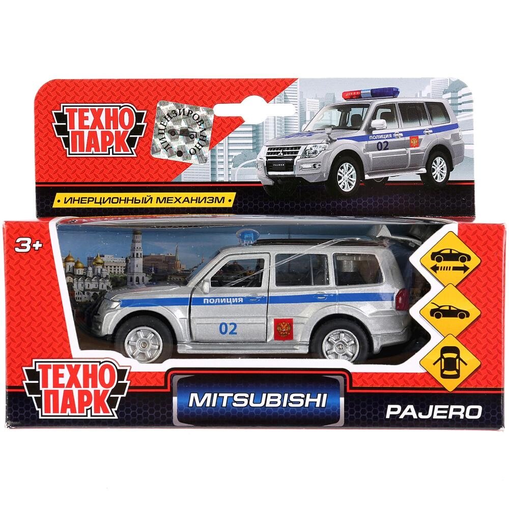 Машина металл MITSUBISHI pajero ПОЛИЦИЯ 12 см, двери, баг., инерц., кор. Технопарк от компании Интернет-магазин игрушек "Весёлый кот" - фото 1