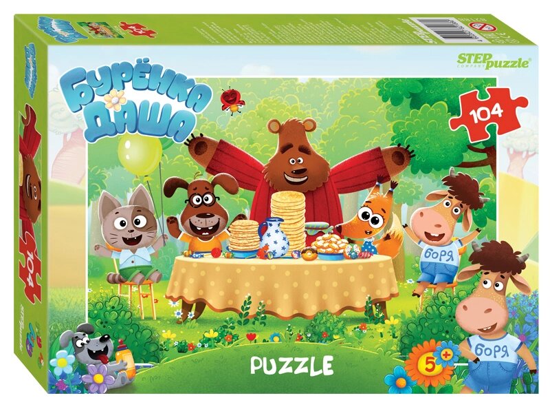Мозаика "puzzle" 104 "Буренка Даша" от компании Интернет-магазин игрушек "Весёлый кот" - фото 1