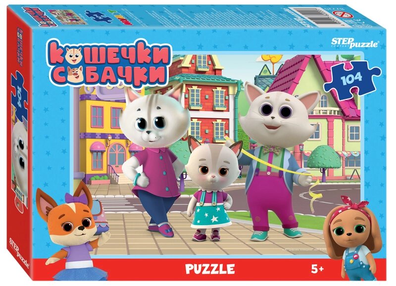 Мозаика "puzzle" 104 "Кошечки и собачки" от компании Интернет-магазин игрушек "Весёлый кот" - фото 1