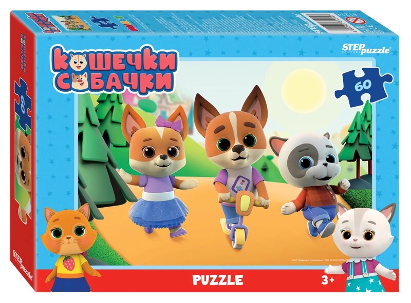 Мозаика "puzzle" 60 "Кошечки и собачки" от компании Интернет-магазин игрушек "Весёлый кот" - фото 1