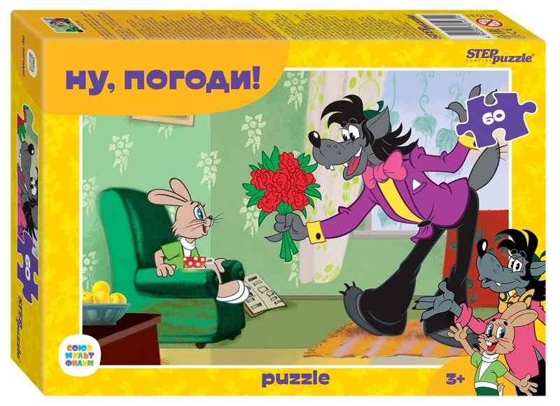 Мозаика "puzzle" 60 "Ну, погоди!" от компании Интернет-магазин игрушек "Весёлый кот" - фото 1