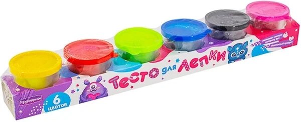 Набор для творчества Тесто для лепки 6 цветов по 50 г П123 от компании Интернет-магазин игрушек "Весёлый кот" - фото 1