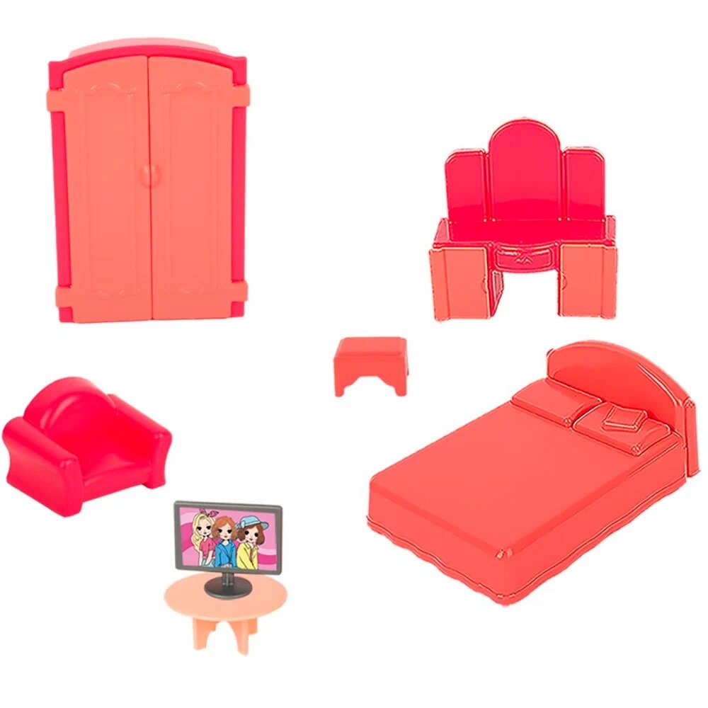 Набор мебели для кукол "Спальня" 7пр от компании Интернет-магазин игрушек "Весёлый кот" - фото 1