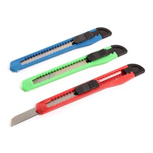 Нож канцелярский (синий, красный, зелёный) . Арт. 200741750(12)