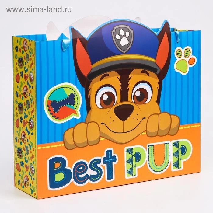 Пакет ламинированный горизонтальный, 31 х 40 х 11 см "Best pup", Щенячий патруль от компании Интернет-магазин игрушек "Весёлый кот" - фото 1