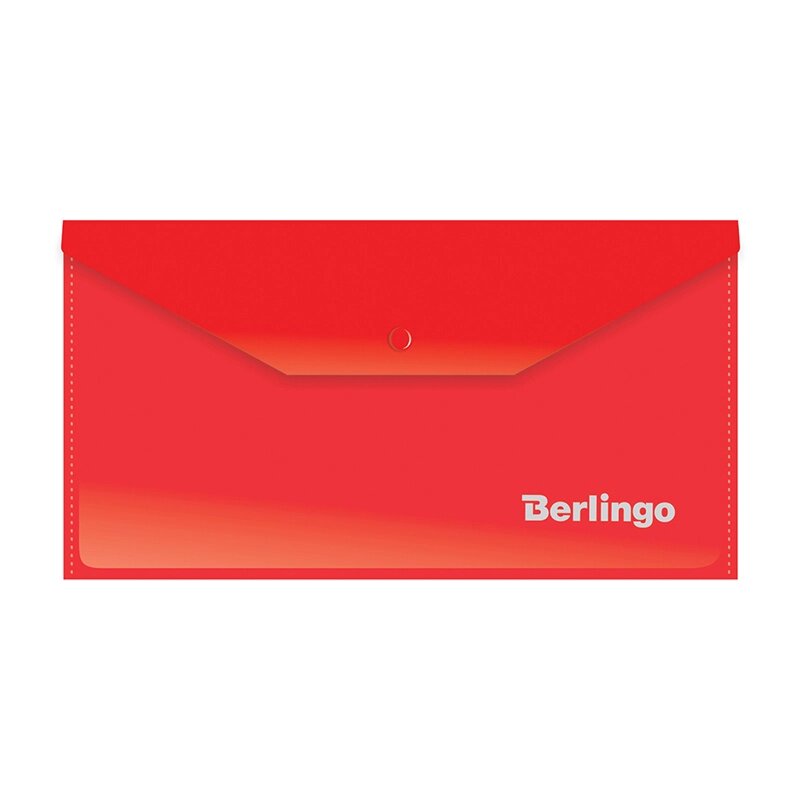 Папка-конверт на кнопке Berlingo, С6, 180мкм, красная от компании Интернет-магазин игрушек "Весёлый кот" - фото 1