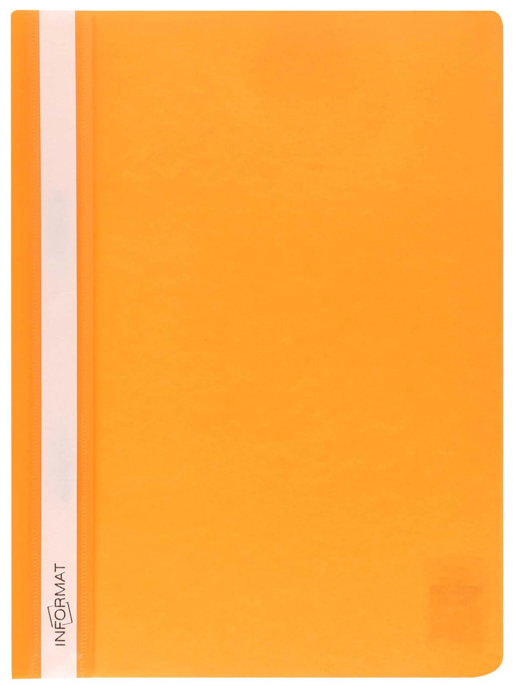 Папка-скоросшиватель INFORMAT А4, оранжевая, пластик 180 мкм, карман для маркировки от компании Интернет-магазин игрушек "Весёлый кот" - фото 1