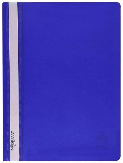 Папка-скоросшиватель INFORMAT А4, синий, пластик 150 мкм, карман для маркировки от компании Интернет-магазин игрушек "Весёлый кот" - фото 1