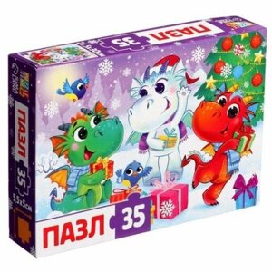 Puzzle Time Пазл «Новый год у дракончиков», 35 деталей