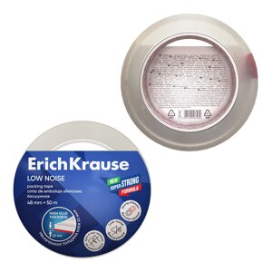 Клейкая лента упаковочная ErichKrause Low noise, повышенной прозрачности, бесшумная, 48mmх50m