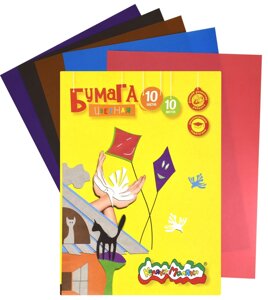 Бумага цв. Каляка-Маляка 10 цв. 10 л. офсет с серебром А4 210х297 мм в папке