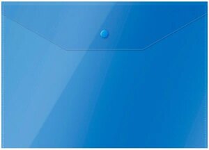 Папка-конверт на кнопке OfficeSpace А4, 150мкм, пластик, синяя, 30 штук, 162530