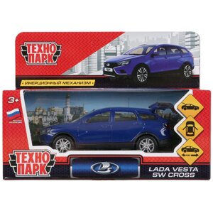 Машина металл LADA VESTA SW CROSS 12см, открыв. двери, инерц, синий. в кор. Технопарк