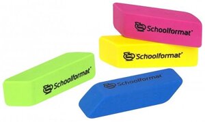 Ластик Schoolformat SPLASH каучук 55х15х12 мм скошенный ассорти мягкий