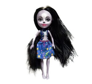 Кукла 1toy Лесные Феи 16см с чёрными волосами и белой прядью