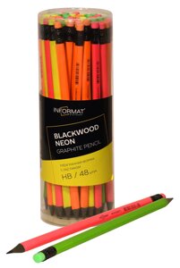 Карандаш чернографитный, корпус пластик INFORMAT Blackwood НВ с ластиком заточенный
