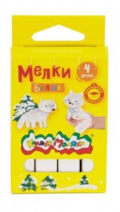 Мелки белые Каляка-Маляка 4 шт., картонная упаковка, европодвес в Орловской области от компании Интернет-магазин игрушек "Весёлый кот"