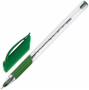 Ручка шариковая масляная BRAUBERG "Extra Glide GT", зеленая, трехгранная, узел 0,7 мм, линия письма 0,35 мм, 142921