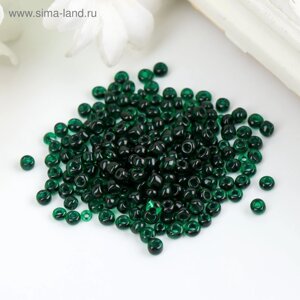 Бисер "Zlatka" GR 08/0, 3 мм, 10 гр тёмно-зелёный
