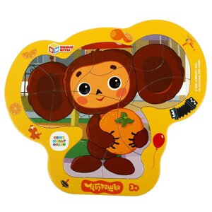 Союзмультфильм. Чебурашка. Фигурный пазл в рамке. 15 деталей. 250х215х5 мм. Умные игры.
