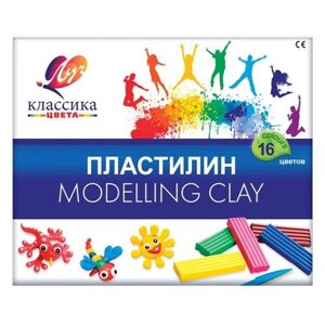 Пластилин ЛУЧ КЛАССИКА 16 цветов 320 г, со стеком в Орловской области от компании Интернет-магазин игрушек "Весёлый кот"