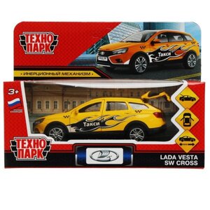 Машина металл LADA VESTA SW CROSS ТАКСИ 12 см, двери, багаж, желтый VESTACROSS-12TAX-GET