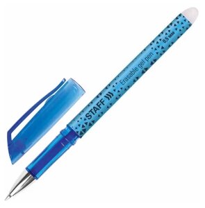 Ручка стираемая гелевая STAFF "College EGP-101", синяя, хромированные детали, узел 0.5 мм, линия письма 0.35 мм, 142494