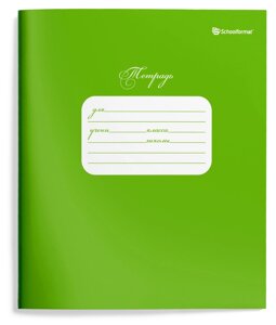 Тетрадь 12 л. кл. Schoolformat ЗЕЛЕНАЯ мел. карт., ВД-лак
