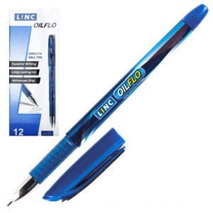 Ручка шарик. Linc OIL FLO синий 0,7 мм голуб. кругл. корп. игольчатый наконечник