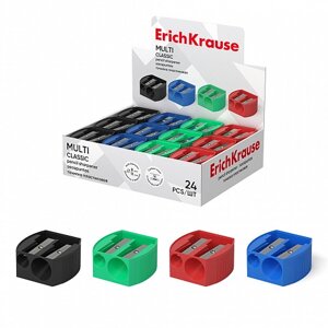 Точилка пластиковая ErichKrause Multi, Classic, двойная, ассорти