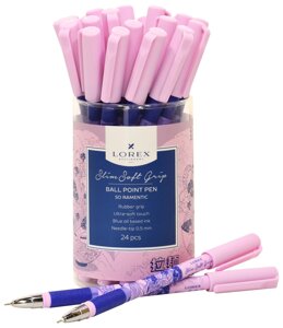 Ручка маслян. LOREX SO RAMENTIC Slim Soft Grip синий 0,5 мм дизайн кругл. корп. ultra-soft touch
