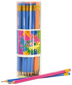 Карандаш чернографитный корпус дерев. Schoolformat JUICY COLORS НВ с ластиком заточенный