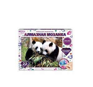 Алмазная мозаика 30х40 см панды МУЛЬТИ АРТ