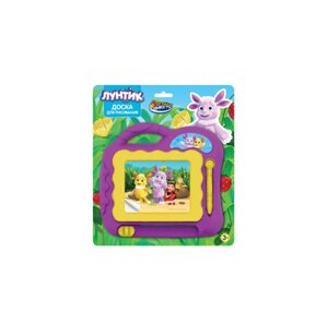 Доска для рисования Лунтик магнитная, 18*18см, ч/б поле. ИГРАЕМ ВМЕСТЕ