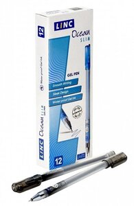 Ручка гелевая LINC Ocean Slim, 0.5, черная уп 12